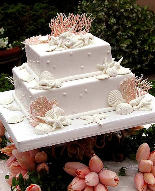 Mariage - Gâteau de mariage de plage