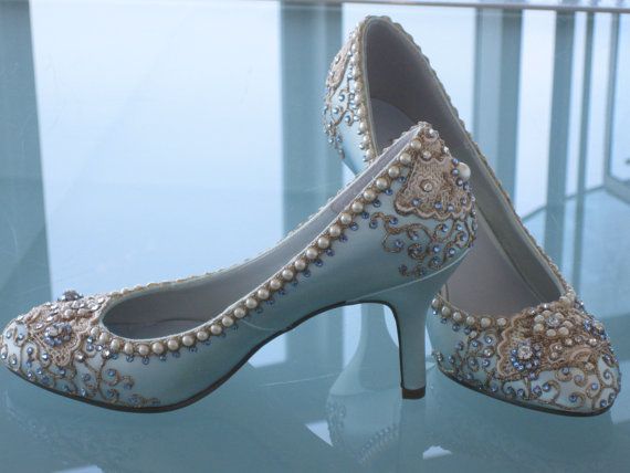 Mariage - Or Vignes mariée Chaussures Talons de mariage - Toute Taille - Choisissez votre couleur de chaussure propre et cristal couleur