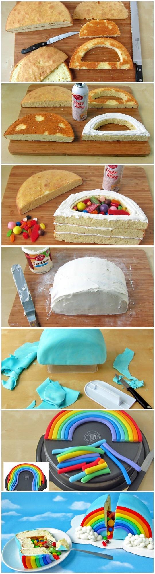 Wedding - Rainbow Pinata Cake