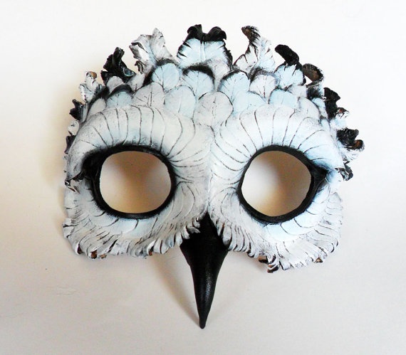 Wedding - Snowy Owl Leather Mask