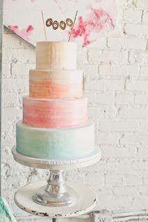 Mariage - Gâteau d'aquarelle!
