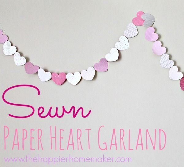 Wedding - Valentines Sewn Paper Garland Tutorial 