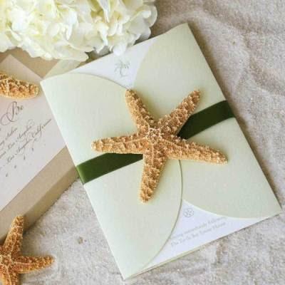 Wedding - Beach Wedding Invitation - Starfish 