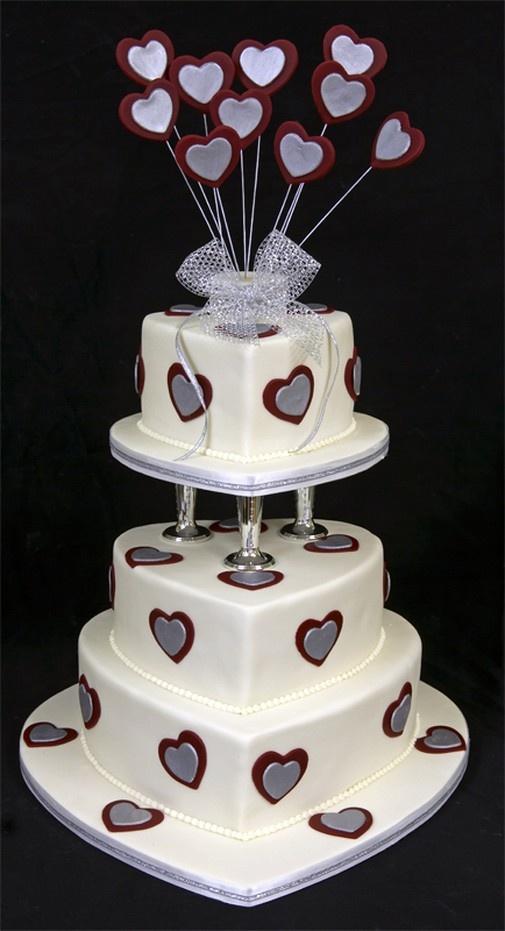 Hochzeit - Herz-Hochzeits-Kuchen