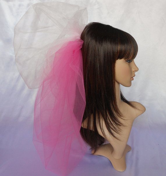 Mariage - Bubble Fuschia Bridal Veil-Hot Pink Bridal Veil-nuptiale Accessoires-Rose Bridal Veil-Double Bubble Bridal Veil