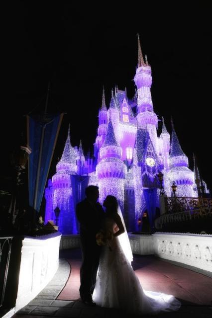 Hochzeit - Disney Photo Op - Nacht Schloss