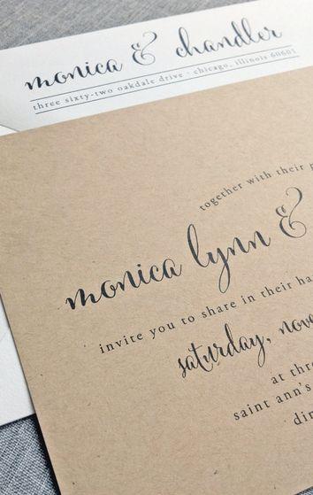 Wedding - Monica Calligraphy Script Recycled Kraft Wedding Save The Date Sample