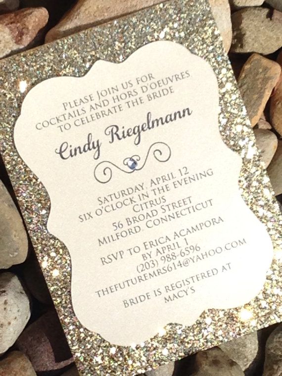 Bridal Shower Invitation - 25 Glitter Bridal Shower Invitations ...