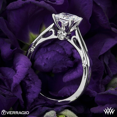 Wedding - Platinum Verragio 4 Prong Princess Solitaire Engagement Ring