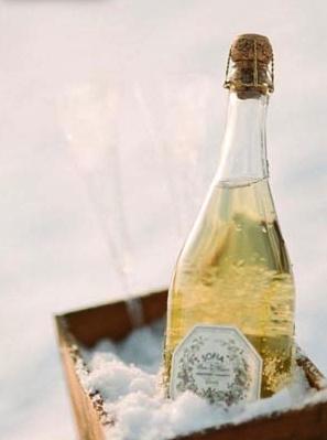 Mariage - Champagne sur la neige.
