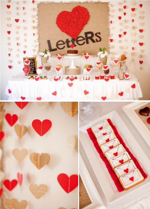 Wedding - Love Letters Dessert Table   Husband Birthday Heart Party - Kara's Party Ideas - The Place For All Things Party