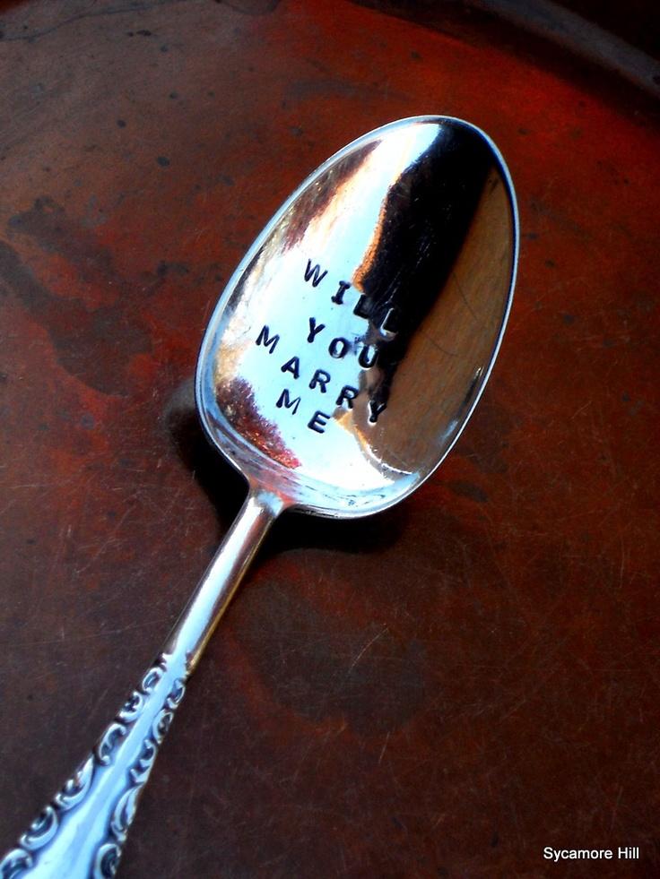 Wedding - Will You Marry Me - Upcycled Vintage Coffee Spoon - Breakfast In Bed Proposal ...A BRILLIANT Valentine's Day Idea