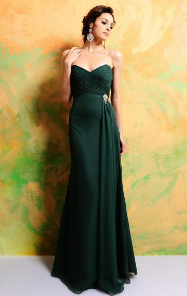 Wedding - long green dress