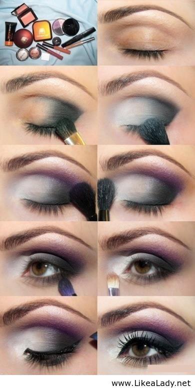 Wedding - Eye Makeup With Grey And Purple 