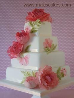 Wedding - Hand Painted Wedding Cake ~ All Edible 