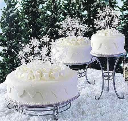 Свадьба - Зима Свадебный Торт Трио 