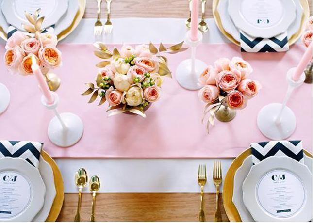 Wedding - Pink And Black Wedding Table Inspiration 