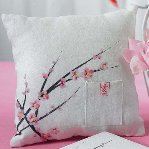 Wedding - Cherry Blossom Square Ring Pillow
