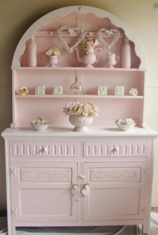 Mariage - Rose Shabby Chic Hutch Makeover