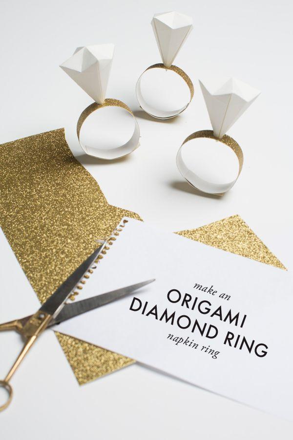Wedding - Origami Diamond Ring for Bridal Showers