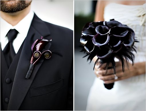 Wedding - Black Wedding Bouquet 
