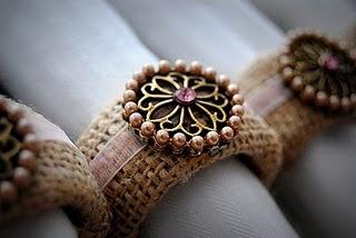 Wedding - Burlap Napkins Rings 