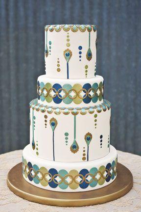 Wedding - Art Deco Wedding Cake 