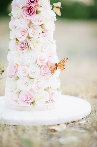 Mariage - Un gâteau de mariage Rose de gâteau de mariage