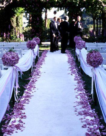 Wedding - Flowers Lining The Aisle Runner 