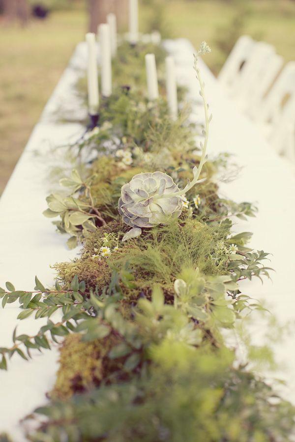 Hochzeit - Natürliche Bepflanzung Tischläufer