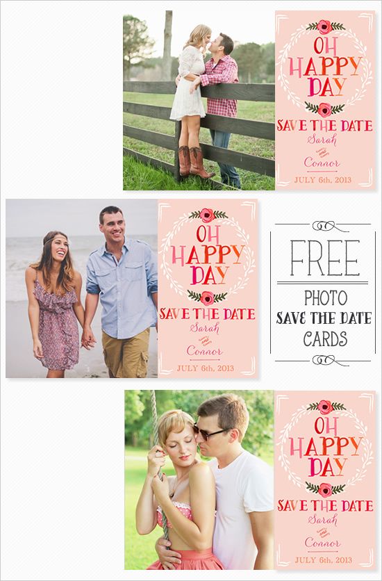 Wedding - Free Photo Save The Date Cards