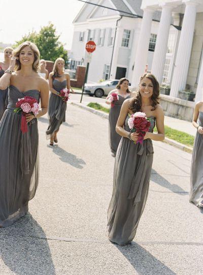 Wedding - Dark Gray Bridesmaid Dresses 