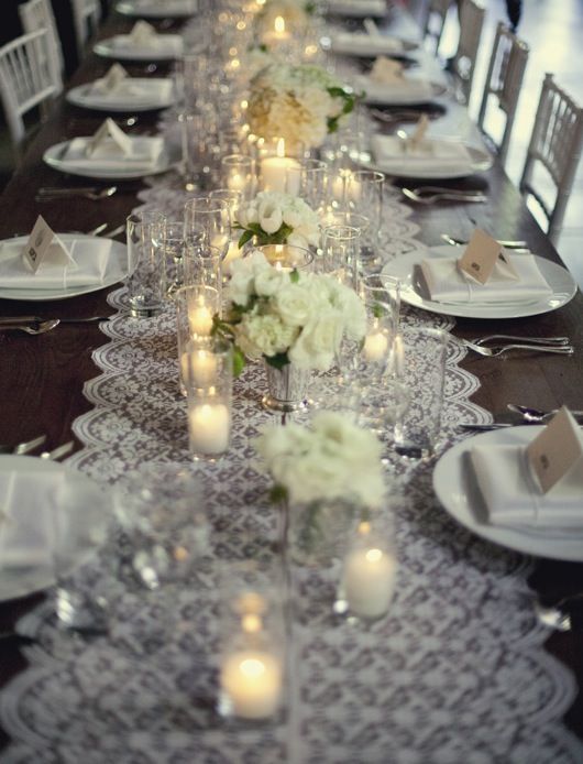 Wedding - 2012 Wedding Ideas:  Lace Table Runner 