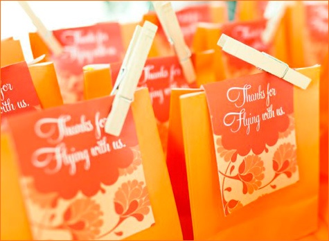 Wedding - Orange Favor Bags 