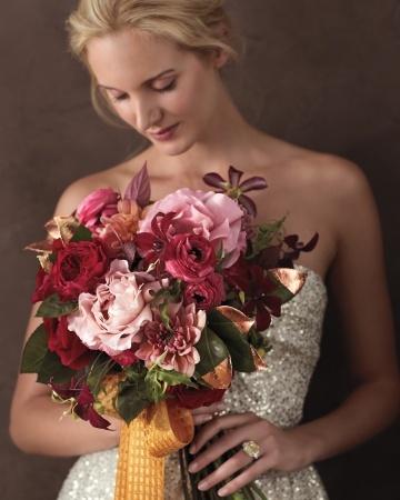 Hochzeit - Blumenstrauß mit Metallic-Akzente