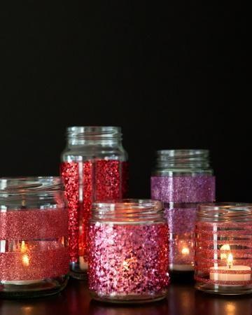 Hochzeit - DIY Glittered Glas