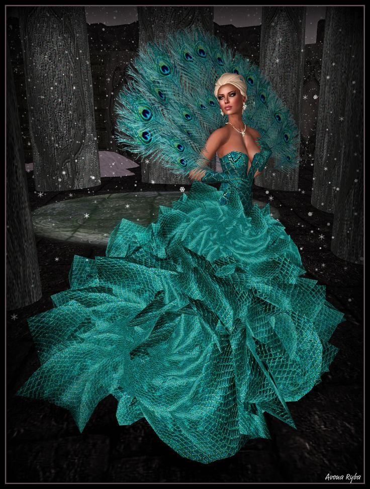 Hochzeit - • ❈ • Teal Peacock Kleid