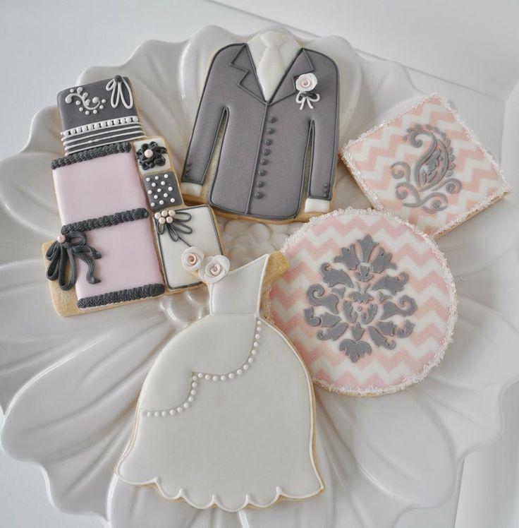 Mariage - Les cookies de mariage - rose et gris Collection