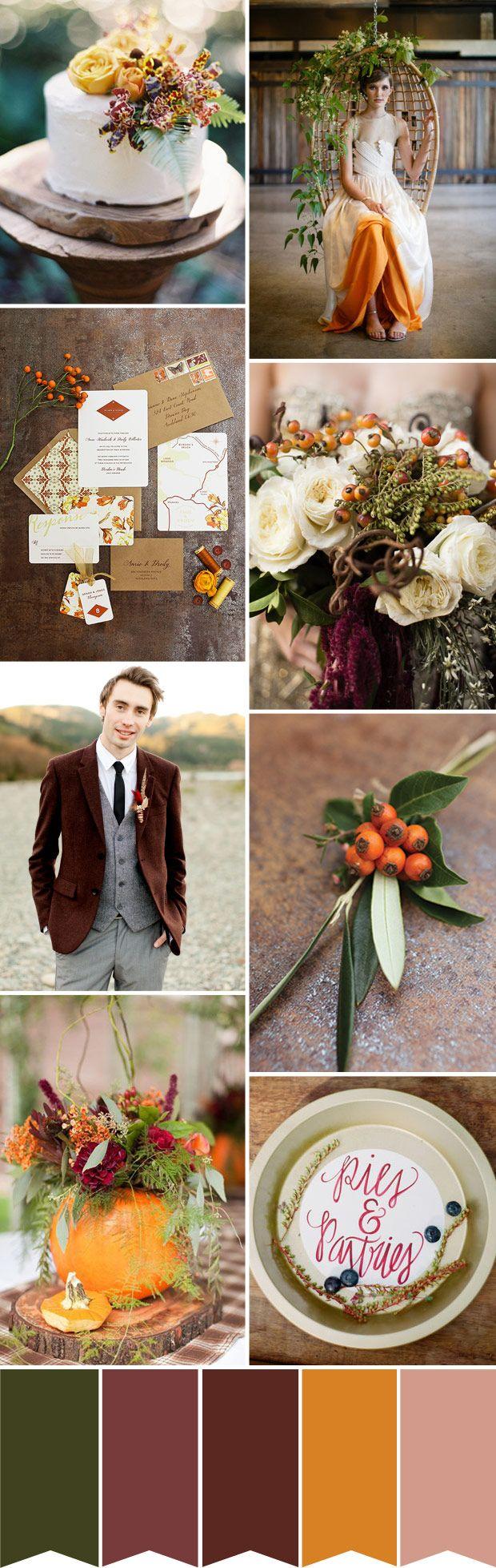 زفاف - الدفء الخريفي - خريف الزفاف اللون لوحة