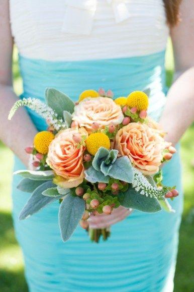 Mariage - Turquoise, Peach, et jaune