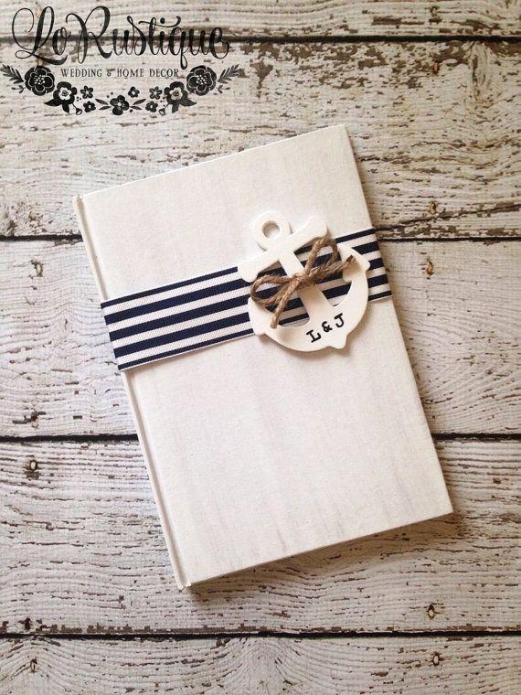 Wedding - Nautical Wedding Guest Book - Personalized