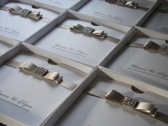 Wedding - Handmade Luxury Boxed Wedding Invitation The Dior Crystal Sample