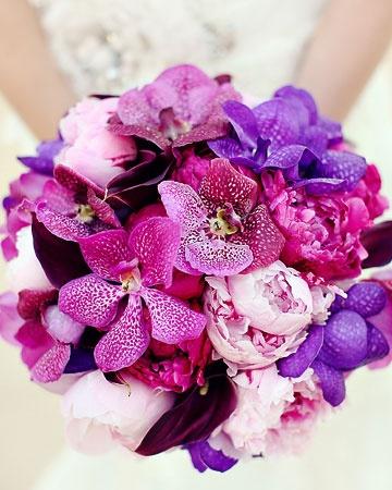 زفاف - الأرجواني، الفوشيه، الوردي الأوركيد بوكيه