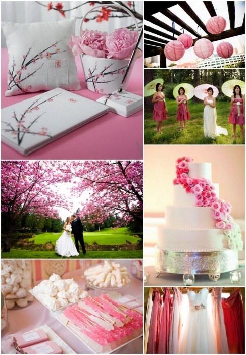 Mariage - Mariage - rose - fleurs de cerisier