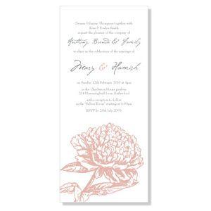 Свадьба - Розовый пион DL приглашение 