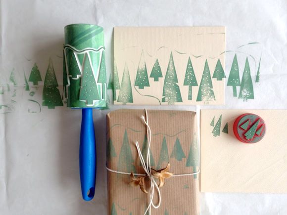 Hochzeit - Stellen Sie Weihnachtskarten und Geschenkpapier mit DIY Briefmarken