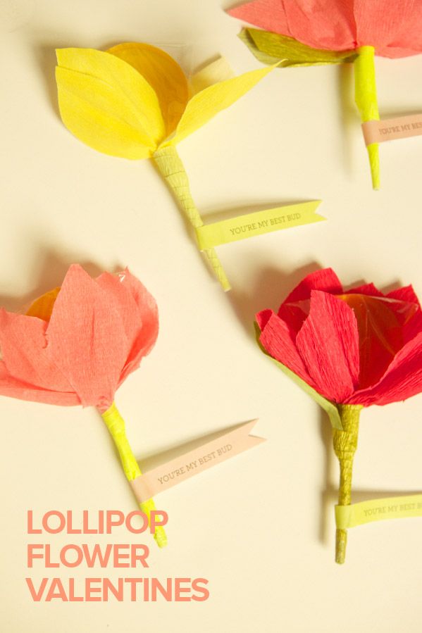 Mariage - Lollipop Valentine fleur de papier