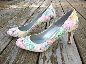Hochzeit - Schmetterlings-Hochzeits-Schuhe für Brautjungfern.