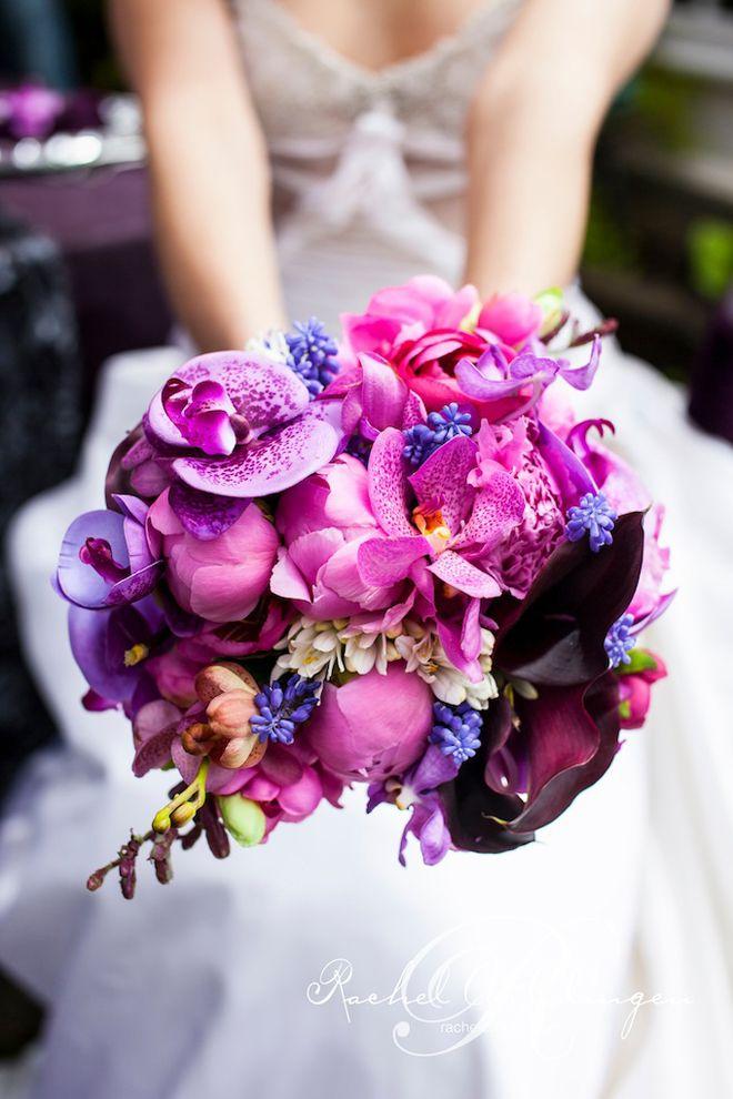 Свадьба - Великолепный Фиолетовый Букет 