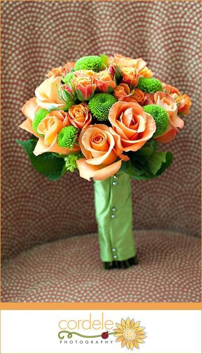 Mariage - Orange et vert Bouquet